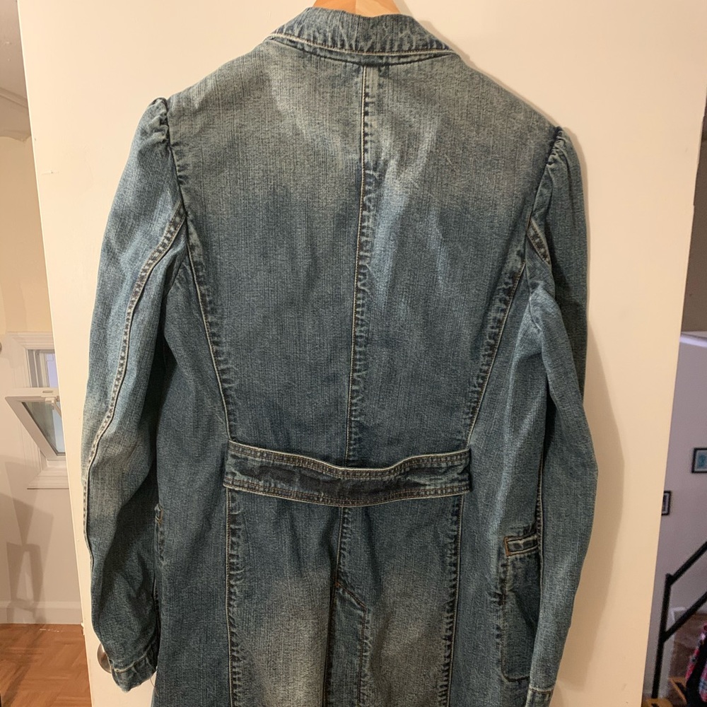 Denim trench coat